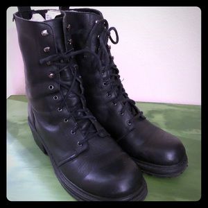 Black Leather Combat boots